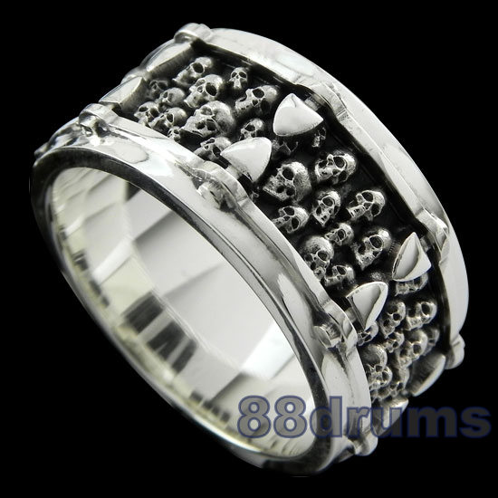 snare drum ring with skulls-88drums