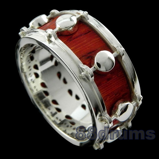 wooden snare drum ring music jewelry gift drummers-88drums