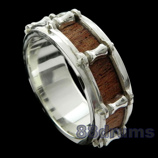 snare drum ring wooden element musician jewelry gift drummers-88drums